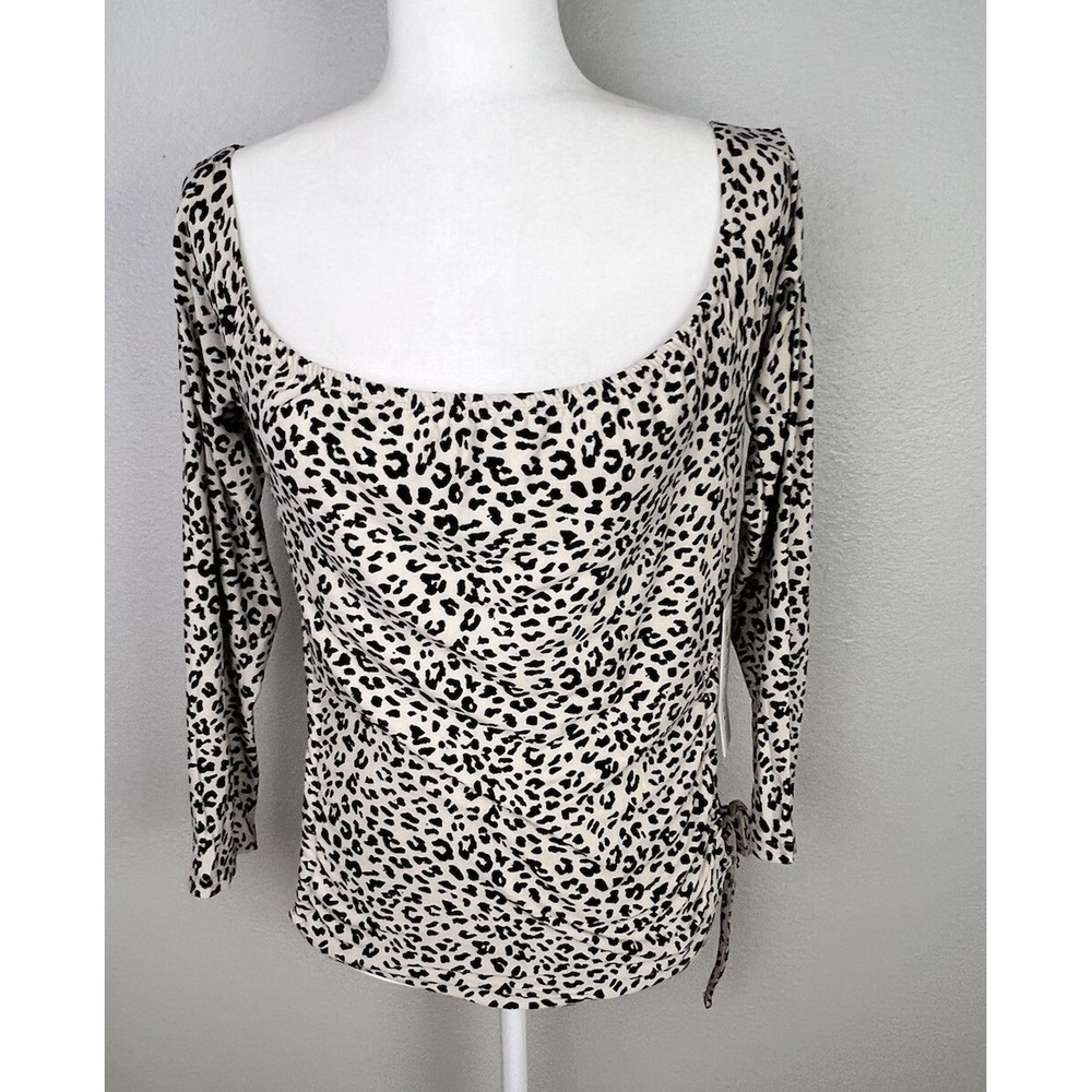 Orange Kiss Cheetah Leopard Cinched Cut Out Sides Women's‎ Top Plus Size 1X
